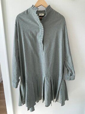 Tuckernuck Green Gingham Ruffle Collar Dress XXXL | Preppy Plaid